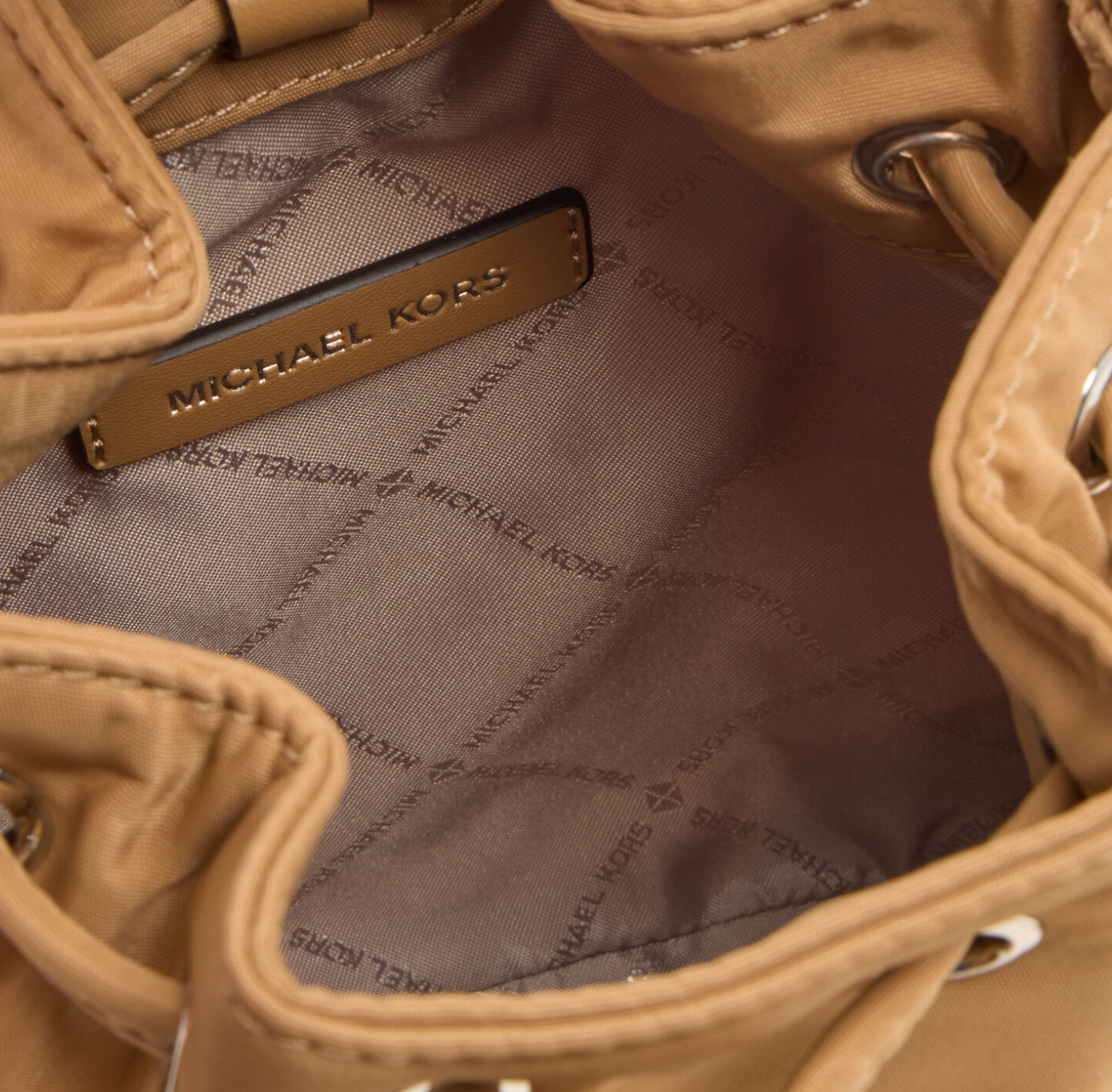 Michael Kors Beige Bucket Style Crossbody Bag