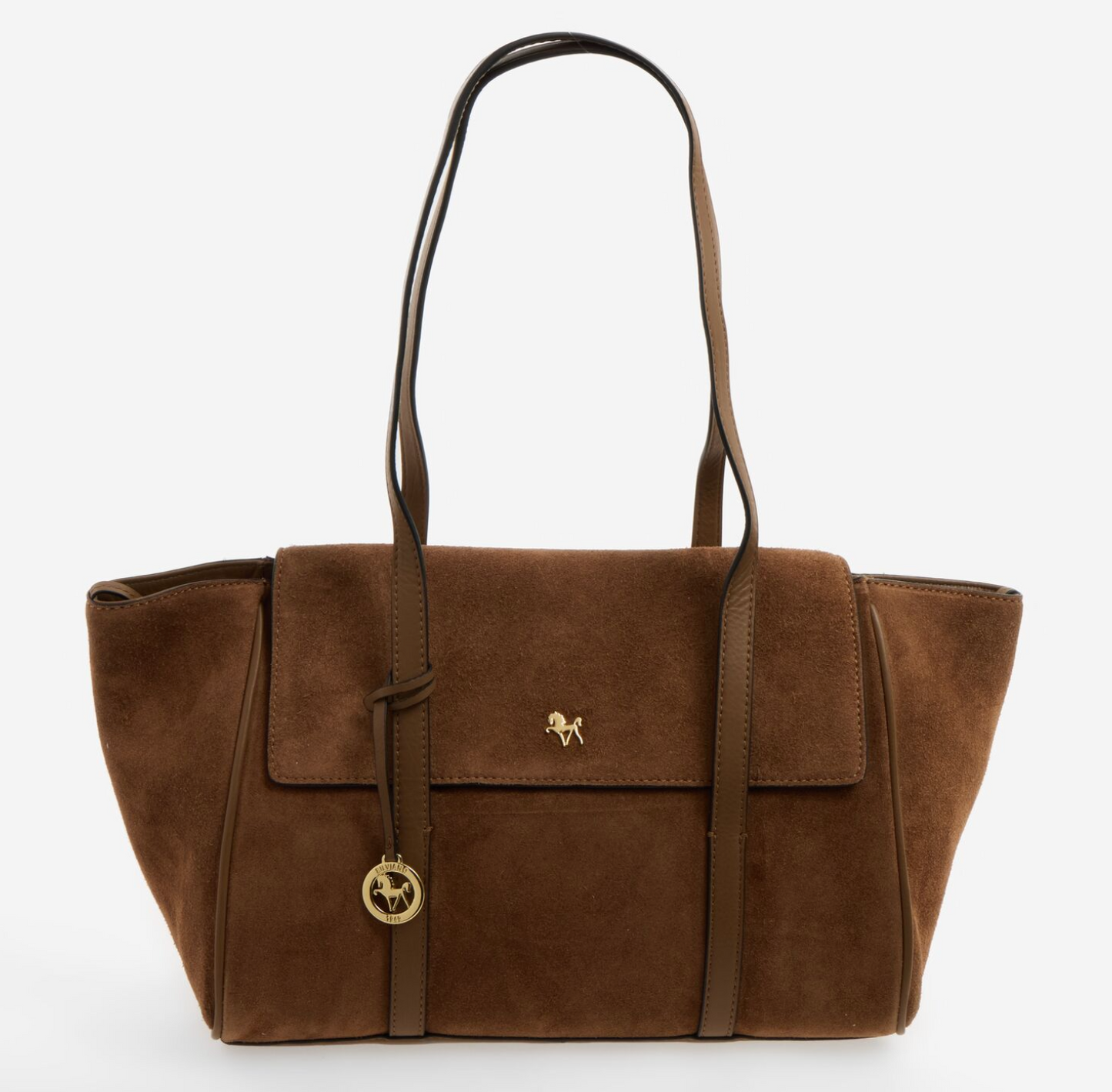 Silviano Brown Suede East West Tote Bag