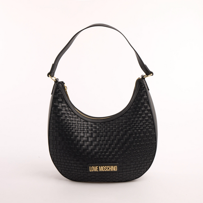 Love Moschino Black Woven Hobo Bag