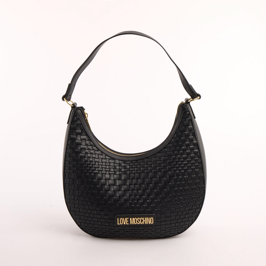 Love Moschino Black Woven Hobo Bag