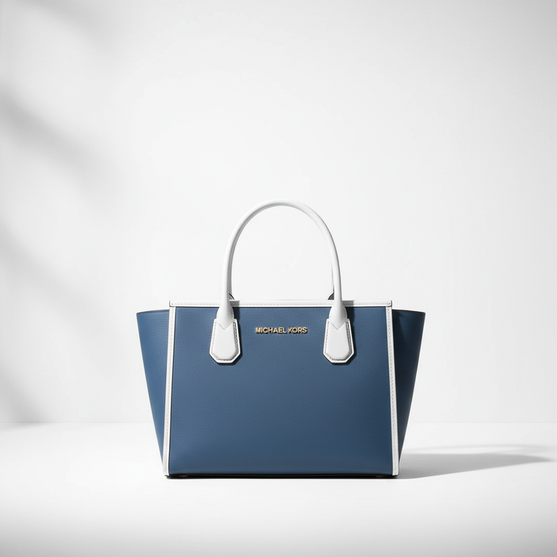 Blue & White MK Voyager Tote